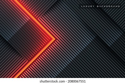 Modern diagonal dimension abstract background with orange neon light
