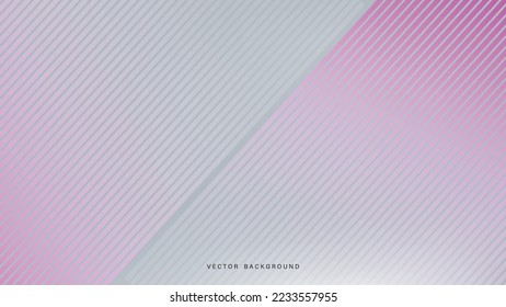 Patrón de rayas diagonales modernas tecnología digital médica ciencia del fondo del vector gradiente gris rosado. 