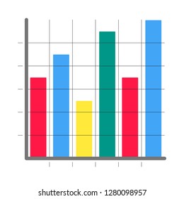 Modern diagram bars flat style design infographics icon sign vector illustration isolated on white background.