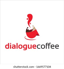 Modern Dialogue Coffee Logo Template