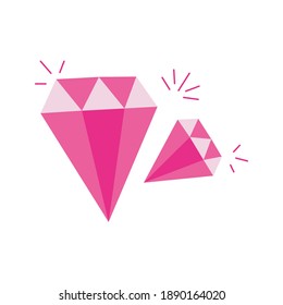 Mano moderna de diamante dibujada aislada en un fondo blanco. Elementos de diseño para el día de San Valentín