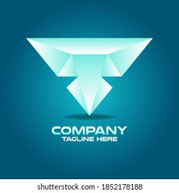 Modern diamond letter T logo.Vector illustration.