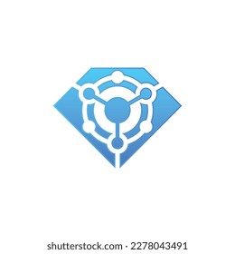 modern diamond logo combined with analytic digital data