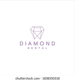 Modern Diamond Tooth Teeth Dental Logo Design Inspiration