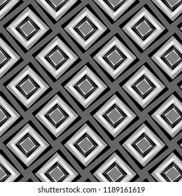 modern diamonds repeating pattern in grey scale with 3D appearance for textile, fabric, backdrops, backgrounds, templates and creative surface designs. pattern swatch at eps.file