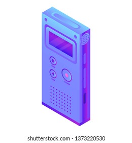 Modern dictaphone icon. Isometric of modern dictaphone vector icon for web design isolated on white background