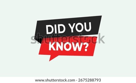 Modern did you know label vector design with creative yellow sticker set unique logo banner element concept for web highlight question fact promotion graphic illustration
