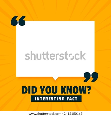modern did you know yellow background with empty space vector