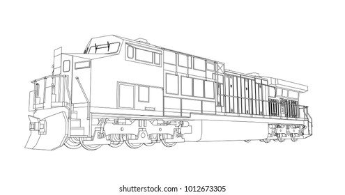 Modern diesel railway locomotive