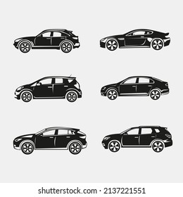 vector de colección de coches de diferentes tipos