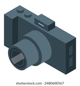 Ilustración digital moderna de la cámara isométrica 3d para la tecnología del equipo de Fotografía y el arte gráfico icono de Imagen de Vector dispositivo electrónico visual