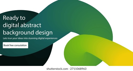 Modern digital abstract background design with vibrant green and yellow gradients