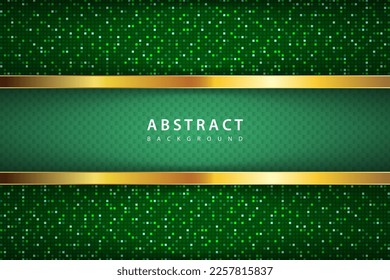 fondo digital abstracto moderno con efecto neón verde y líneas doradas
