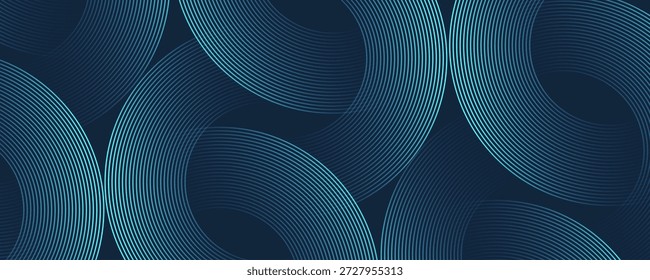 Fondo azul abstracto digital moderno con líneas circulares. Diseño geométrico del arte de la línea de la raya para el cartel, folleto, cubierta, Sitio web, cabecera, Anuncio del Web, presentación