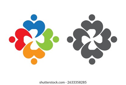 Modern Digital Adoption and Community care Logo Teamwork partners colorful people logo People Colorful Logo Vector Design