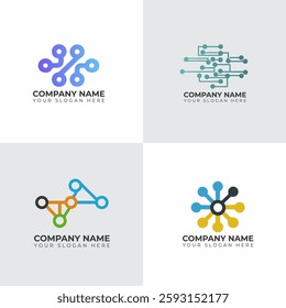 Modern Digital and AI Logo Set