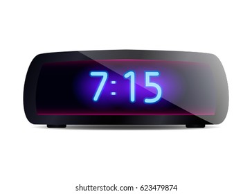 A Modern Digital Alarm Clock. Vector Illustration Isolated On White Background