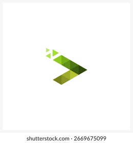 Logotipo de seta digital moderno, botão de jogo tecnologia abstrata