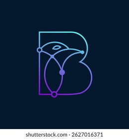 Modern Digital Bird Art Vector Design
