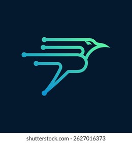 Modern Digital Bird Art Vector Design