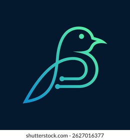 Modern Digital Bird Art Vector Design