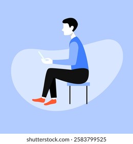 Modern Digital business people working character vector Illustration design. Simple and minimalist vector illustration.