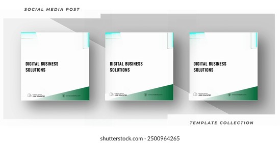 Modern Digital business solutions Social Media Post Template, Marketing, Web Banner, Sale, Vector Illustration