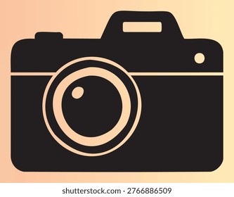 Modern digital camera icon with large lens design isolated for creative projects and photography themes