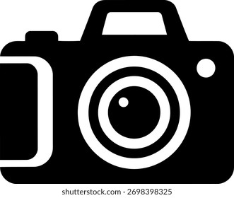 Vector gráfico simple del equipo moderno de la Fotografía del símbolo de la silueta del icono de la cámara digital