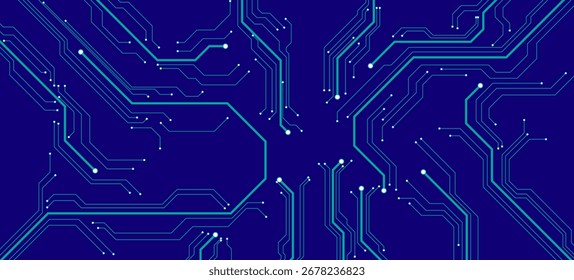 Plano de fundo de circuito digital moderno com fluxo de tecnologia