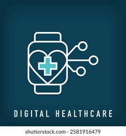 Modern digital clock and health plus logo design. Creative digital clinic company design, corporate identity. vector