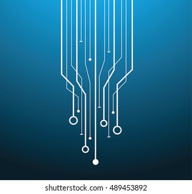 Modern digital data network with lines and circles