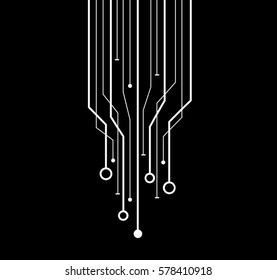 Modern digital data network with lines and circles