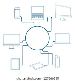 Modern Digital Devices. Conceptual Vector Illustration