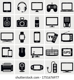 Conjunto de iconos de dispositivos digitales modernos