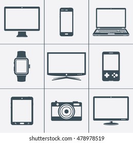 Modern Digital Devices Icons Set