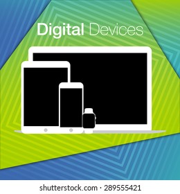 modern digital devices sets geometric background