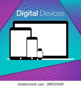 modern digital devices sets geometric background