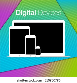 modern digital devices sets geometric background