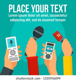 Modern digital dictaphone concept background. Flat illustration of modern digital dictaphone vector concept background for web design