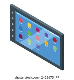 Modern digital display icon isometric vector. Car music console. Digital volume