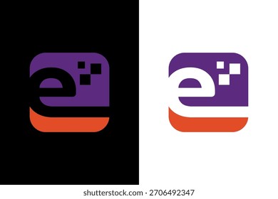 Concepto moderno de diseño de logotipo digital E
