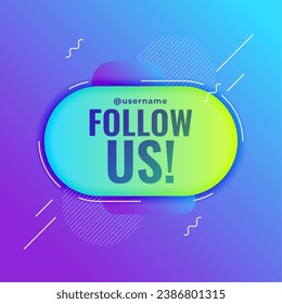 modern digital follow us template like or subscribe channel vector