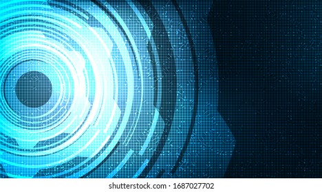 Modern Digital Gears wheel and Cock on Technology Background,vector