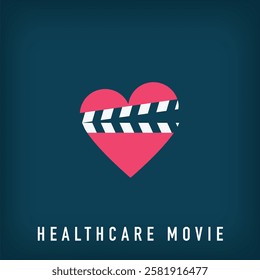 Modern digital health movie logo design. Creative digital production company design, corporate identity. vector