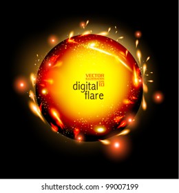 modern digital hot flame design element