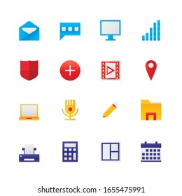 Modern digital icons Flat design vector illustration 