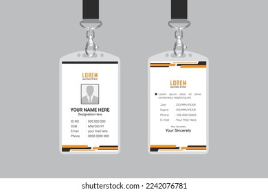 Modern digital Id card design template ,clean and smooth	
