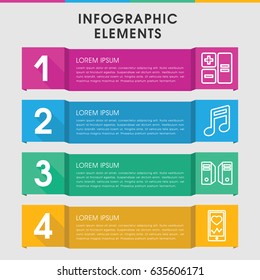 Modern digital infographic template. infographic design with digital icons includes heartbeat on phone. can be used for presentation, diagram, annual report, web design.