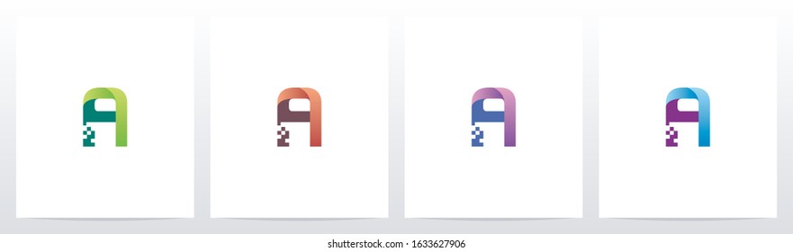 Modern Digital Letter Logo Design A